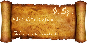 Vörös Szidor névjegykártya